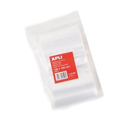 Apli Bolsas de Autocierre Transparentes 100 x 150 mm, Pack de 100 Apli Bolsas de Autocierre Transparentes 100 x 150 mm, Pack de 100